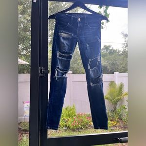 American Eagle Outfitters SuperStretchX4 size 00 dark blue jeans denim